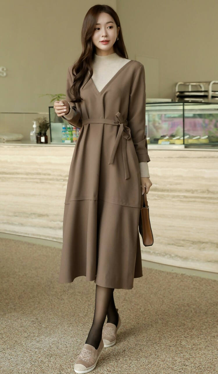 High-quality color matching half polar dress + belt SET The Hat Circle by X Terrace High-quality color matching half polar dress + belt SET The Hat Circle by X Terrace