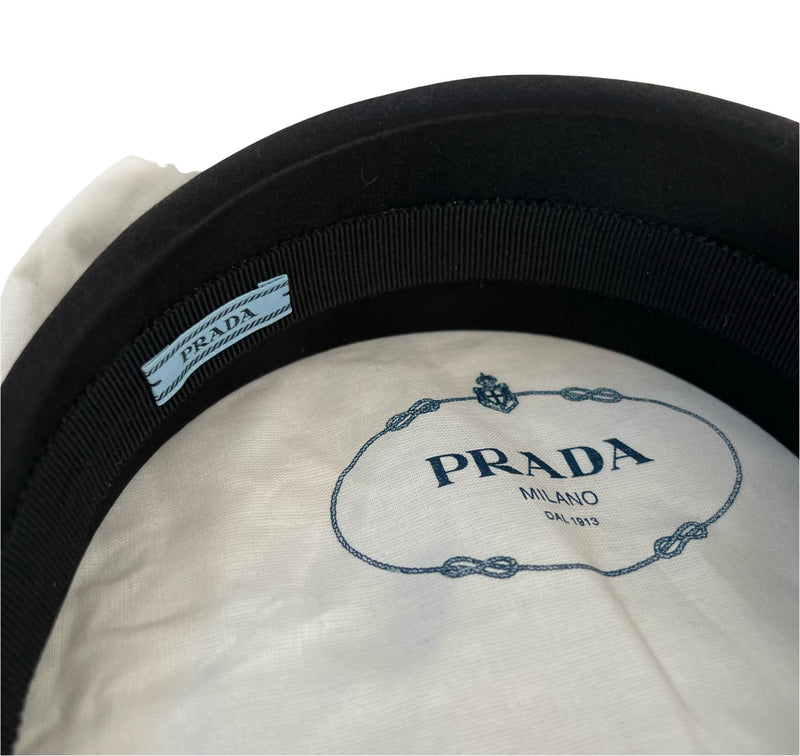 Brand New PRADA Black Re-Nylon Satin Wide Padded Alice Headband Hair Accessory RRP £380