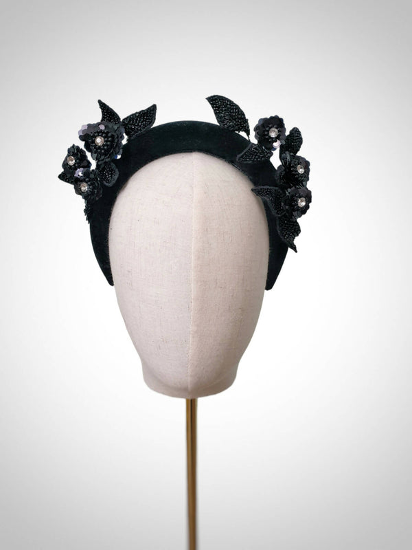 Black velvet headband "LANA"