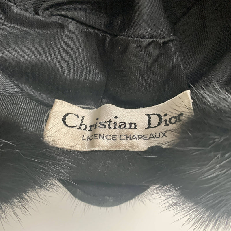 Gorgeous Vintage Christian Dior Mink soft Fur Hat in Black