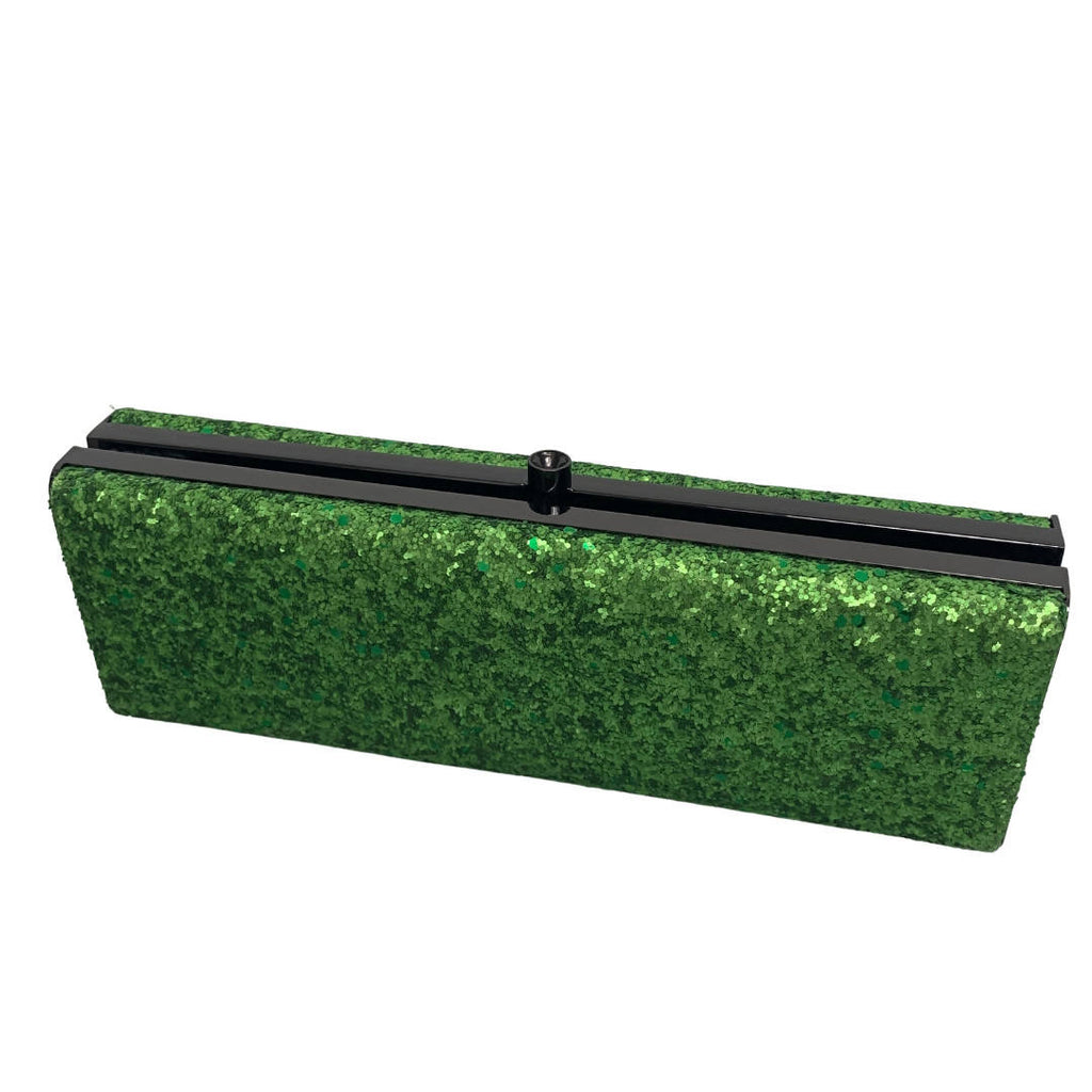 Green sequin clutch discount bag