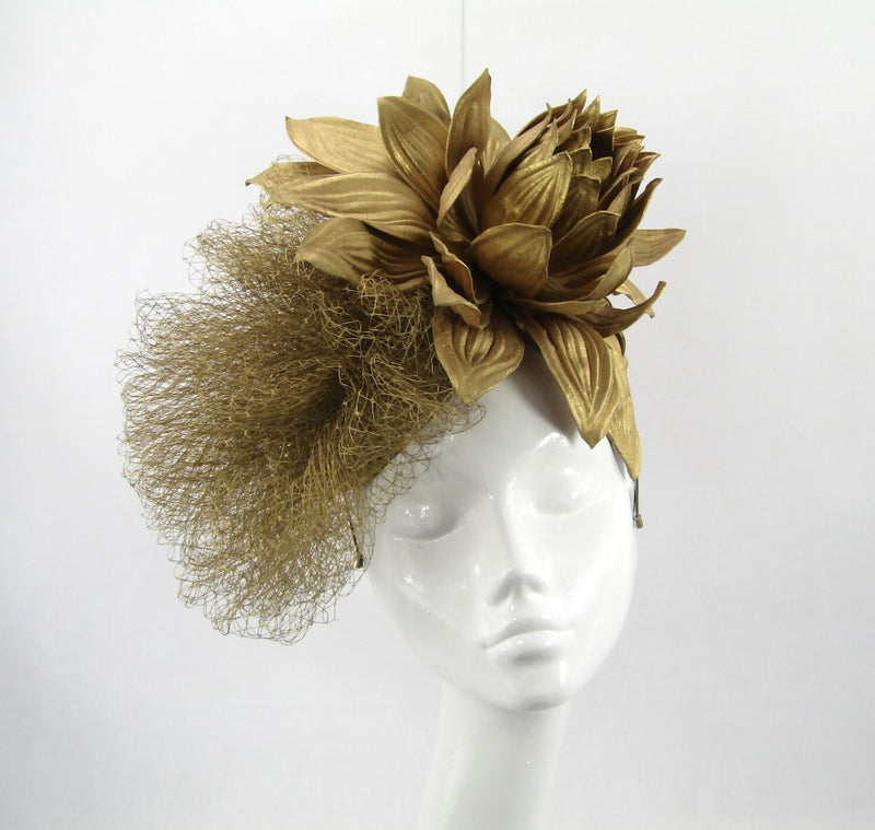 Gold Dramatic Flower Headdress