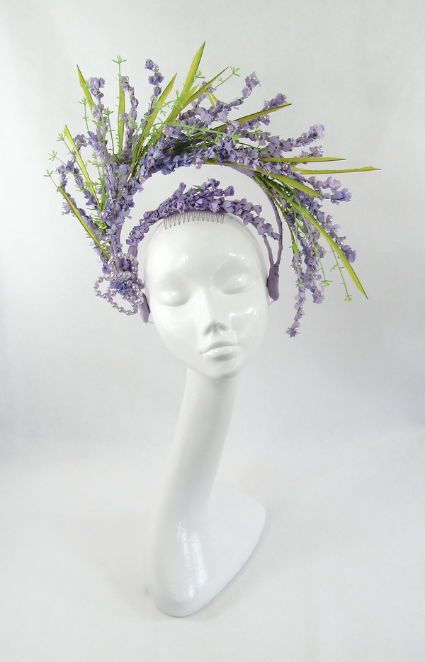 Lilac Flower & Pearl Headdress