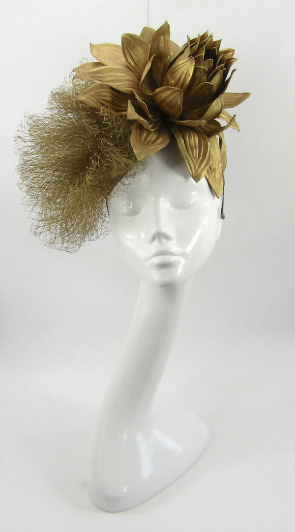 Gold Dramatic Flower Headdress
