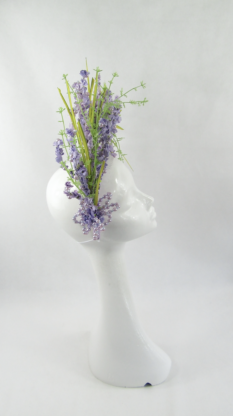 Lilac Flower & Pearl Headdress