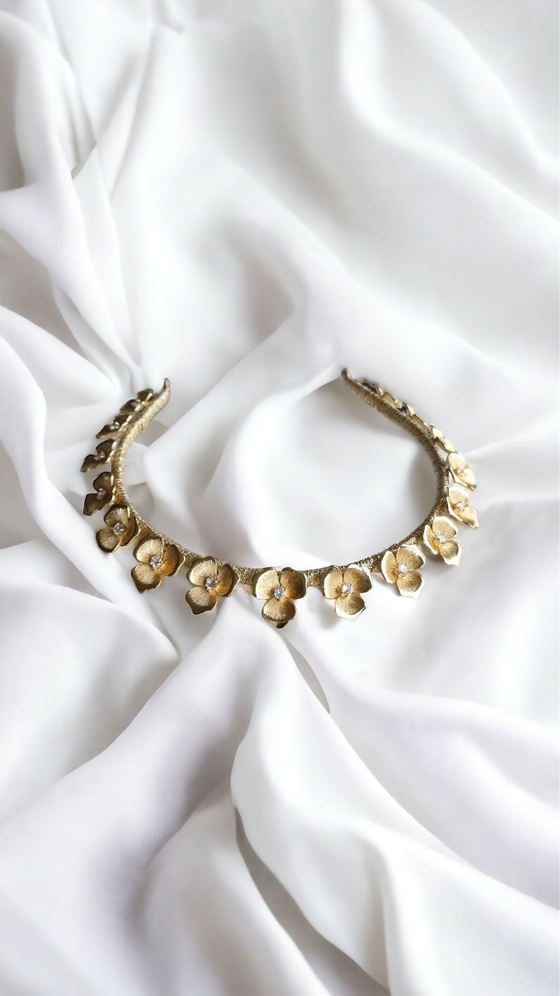 Laura - Gold Flower Headband