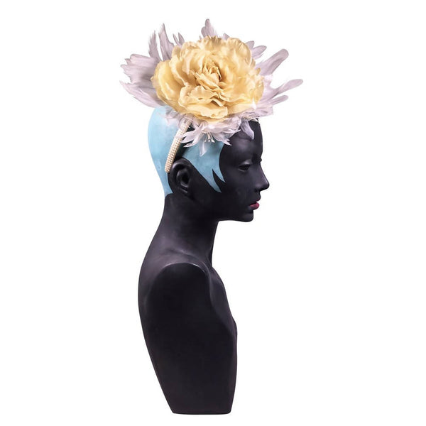 Rosamund Floral Beige and Lilac Headband