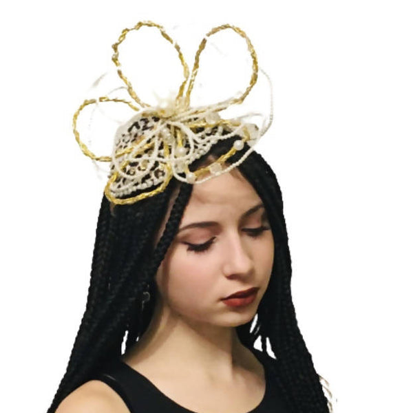 Gold Wire Flower Fascinator