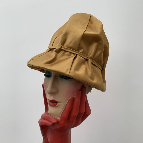 Vintage Yellow flapper silk hat