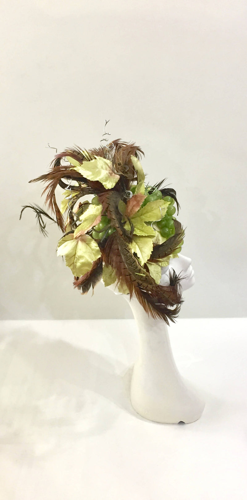 Pheasant Feather, Grape and Leaf Headdress