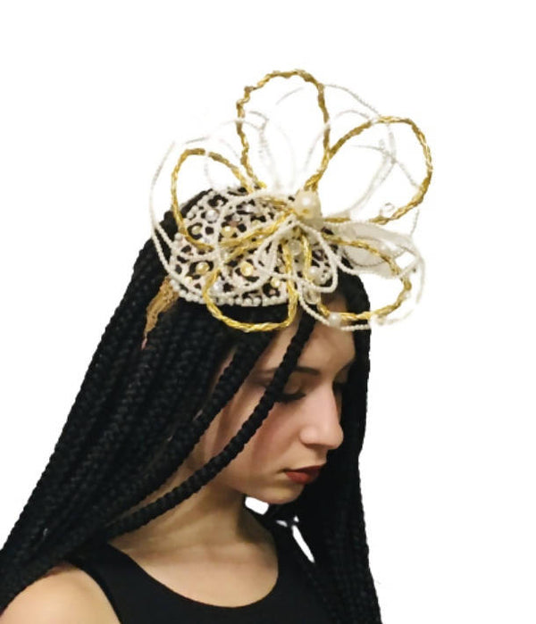 Gold Wire Flower Fascinator