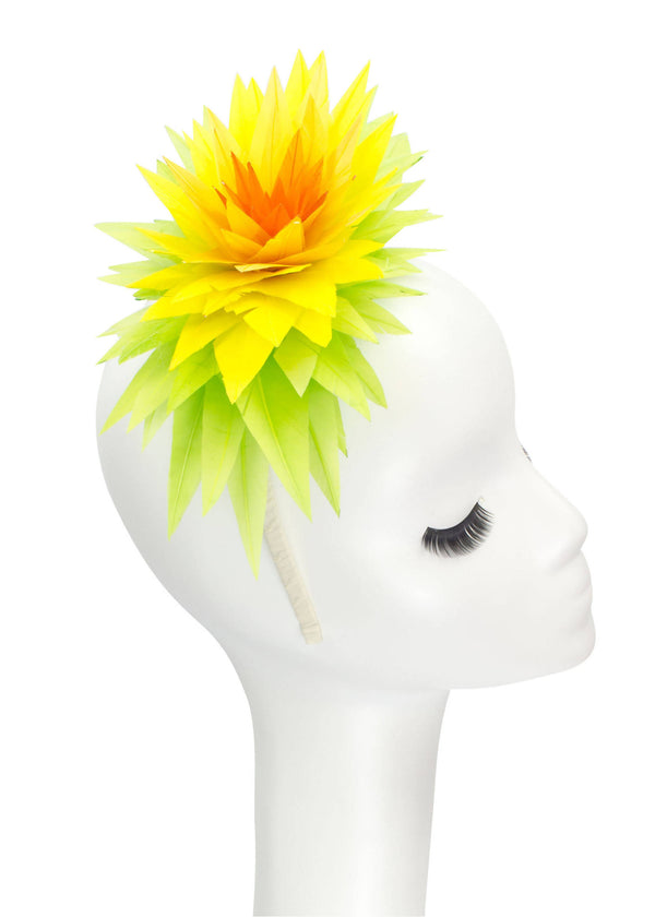 "Citrus" Lotus Feather Flower Headband