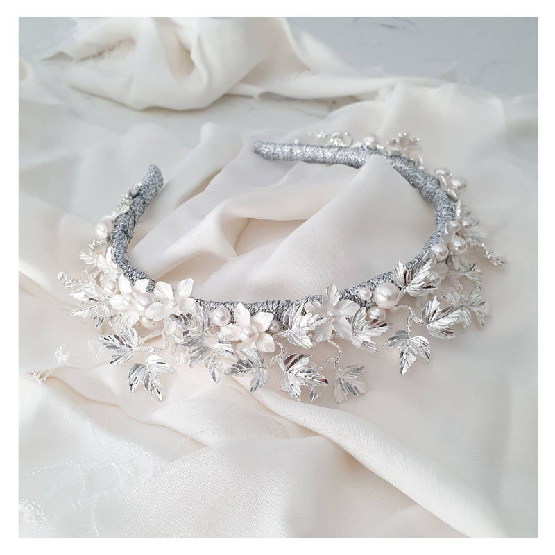 Amara Silver Bridal Headband