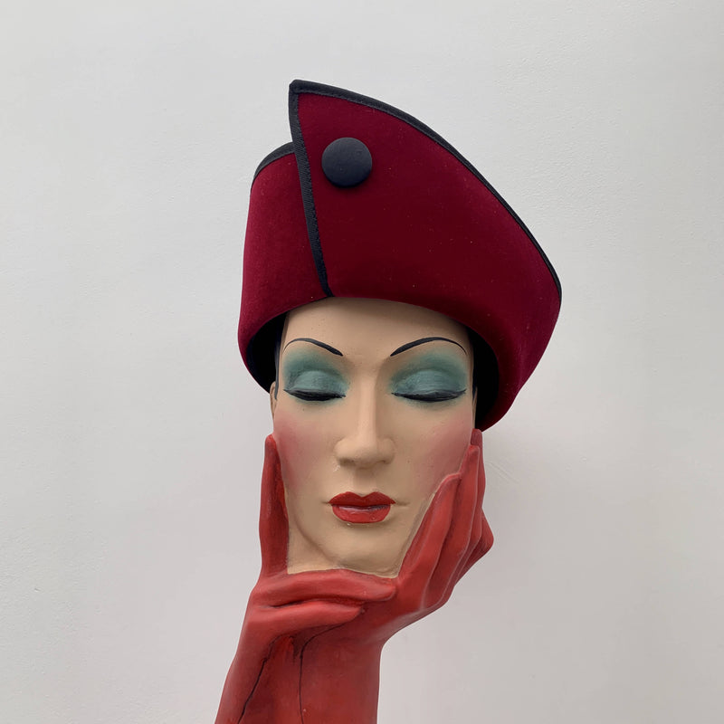 Vintage red marron sailor hat by Marida