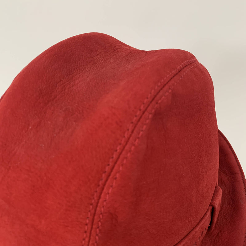Vintage Pravda suede red leather trilby hat made in Italy