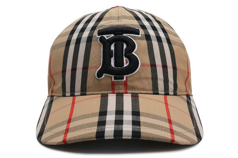Burberry Vintage Check Cotton Baseball Cap