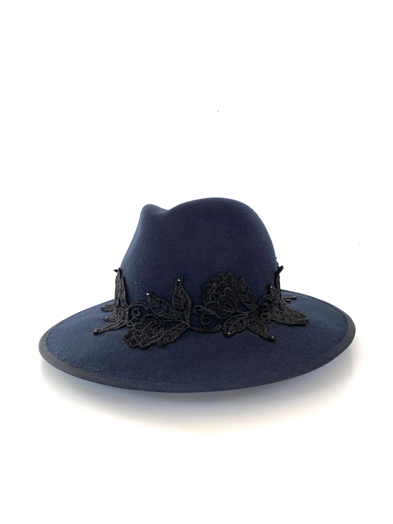 Lace Cowboy Fedora Hat by Georgina Blyth Millinery