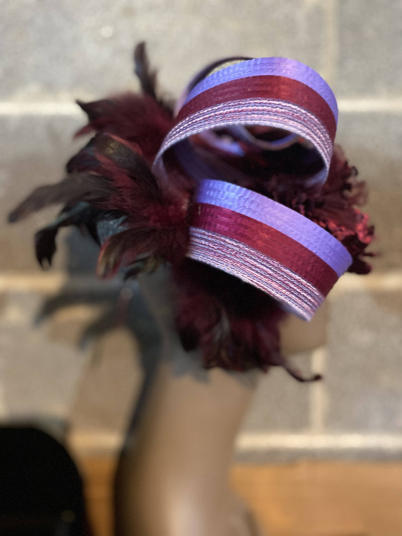 Cranberry Feather Fascinator