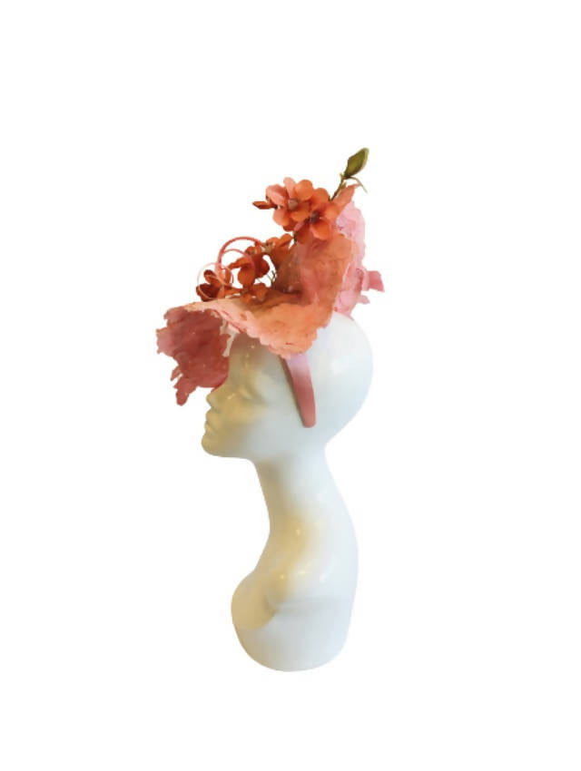 Peach Wedding Flowers Hat