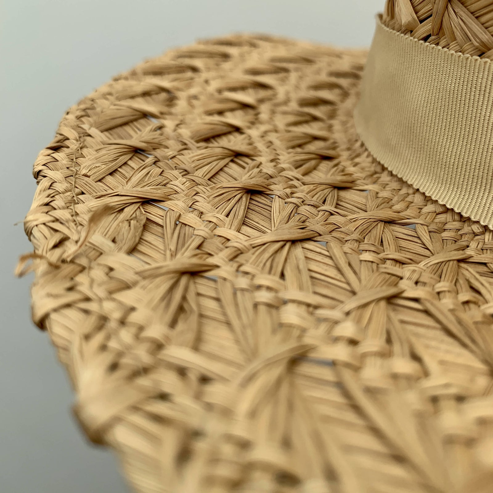 Vintage S.A. Green Straw Hat - Natural Beige summer hat Sun hat beach resort Rule of thirds: Pastel coastlines. Untamed wetlands. Premium  main image 3