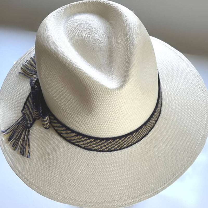 White Brisa Tassel Panama Hat (Size S/M)