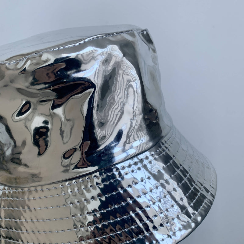 Silver bucket hat