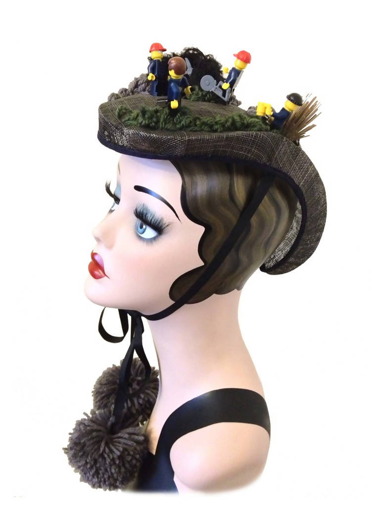 Miners and Rock Brown Fascinator