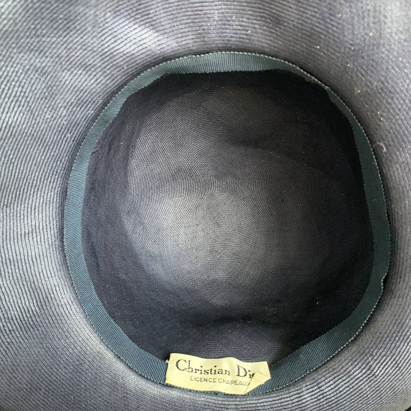 Vintage couture museum piece by Christian Dior made in Italy grey fedora hat