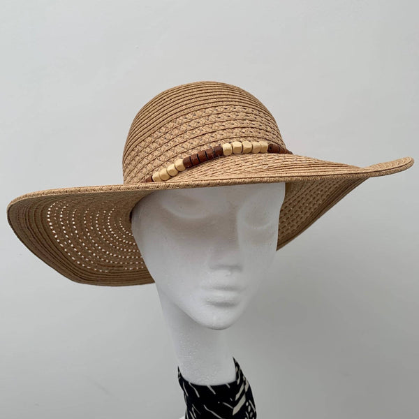 Holiday essential: Ladies fashion straw hat with decorative beads