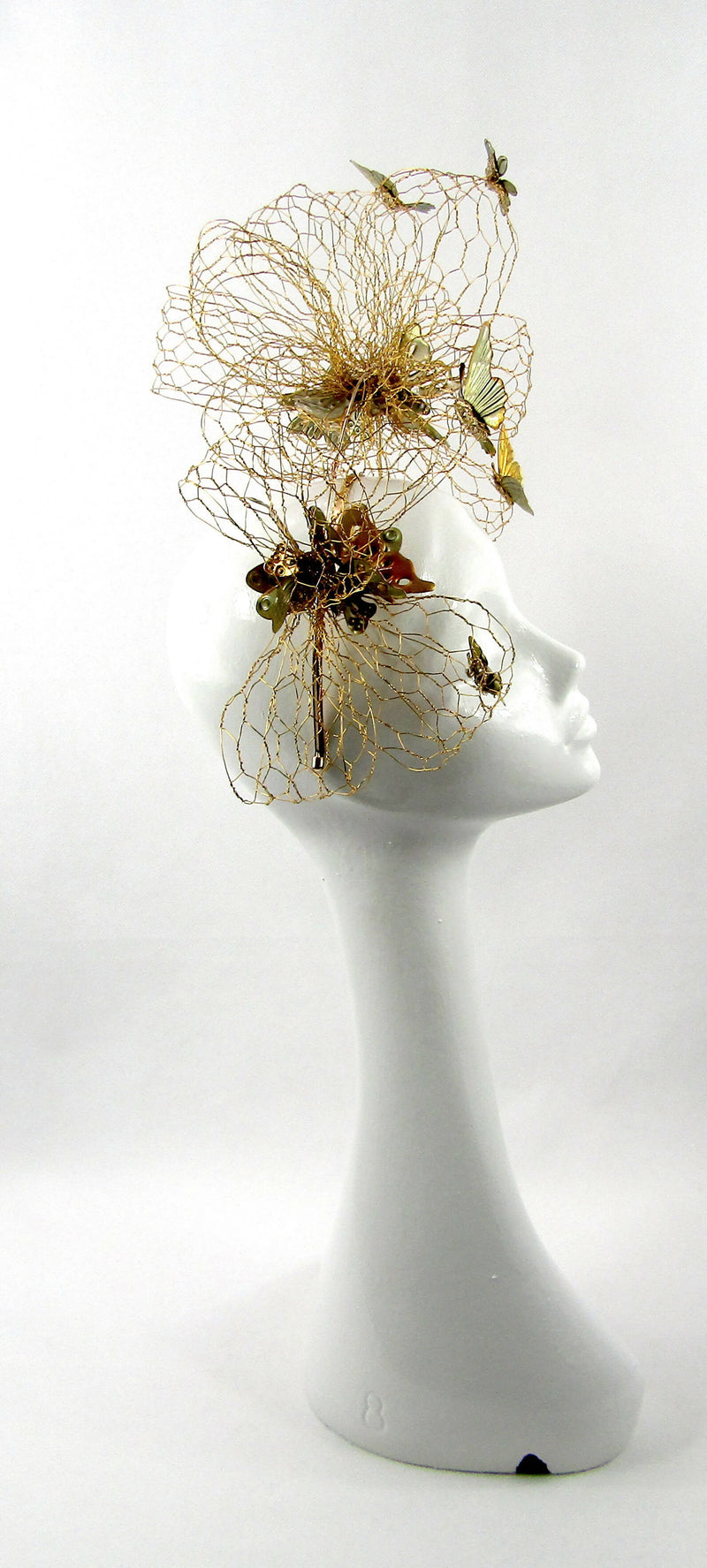 Gold Wired Bow & Butterfly Headdress