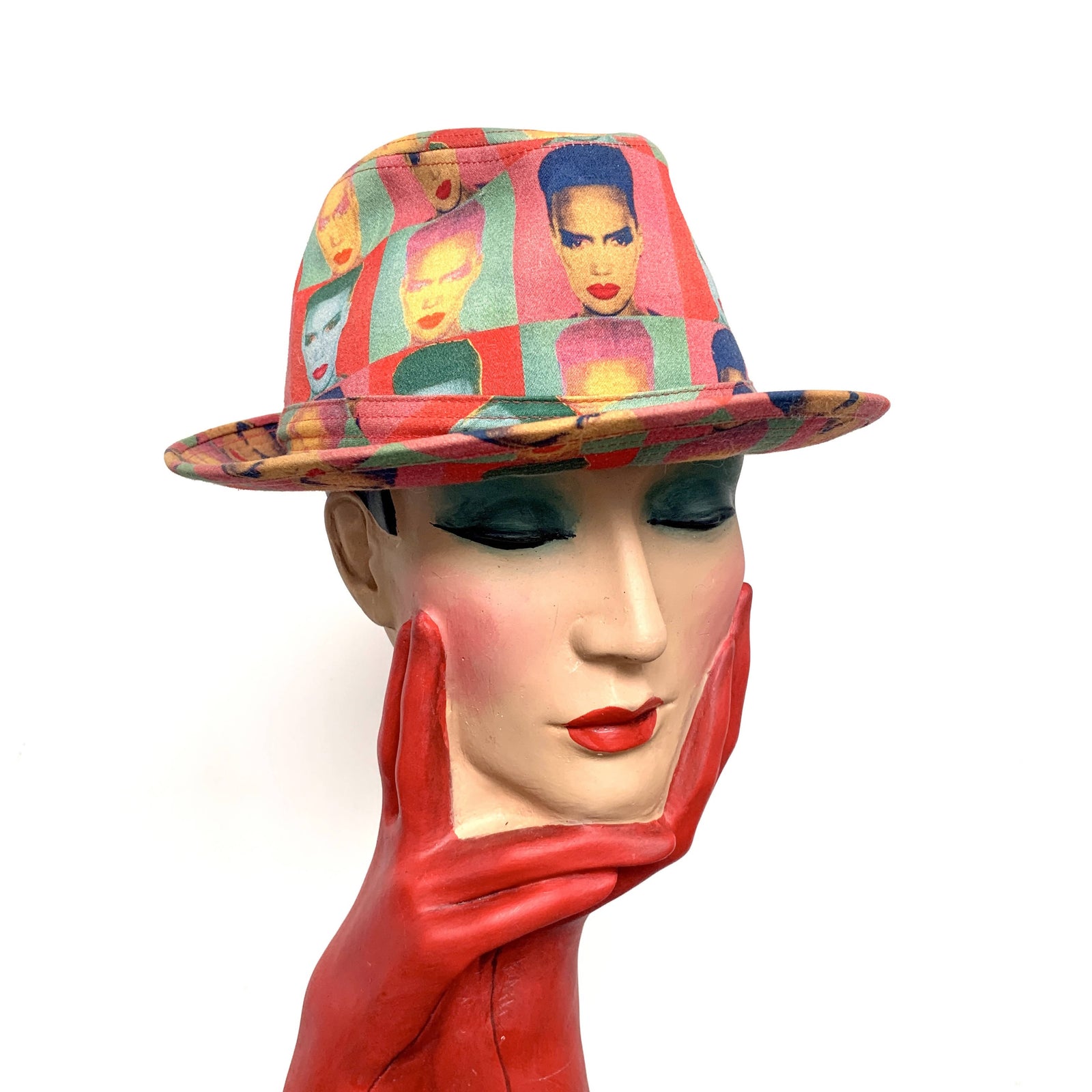 ANDY WARHOL BY PHILIP TREACY GREEN CAMO CAMPBELL SOUP BUCKET HAT-RARE! VINTAGE! Lot 181 - Philip Treacy X Andy Warhol Green Bucket Hat main image 2