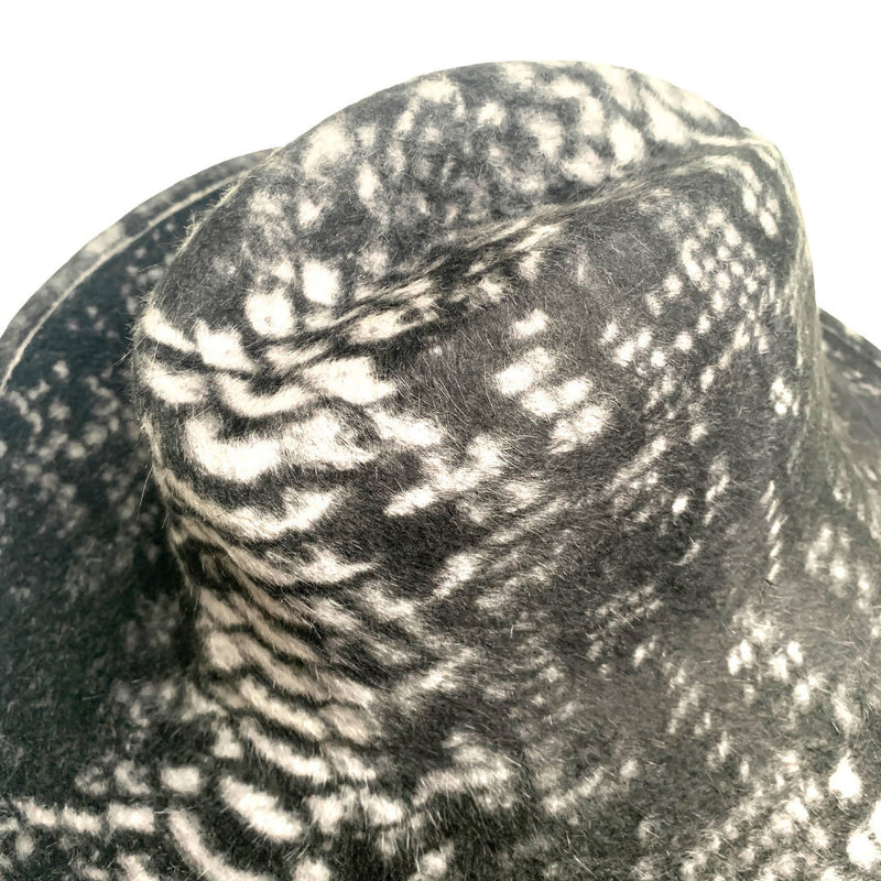 Philip Treacy Black and White Wide Brim Fedora Hat