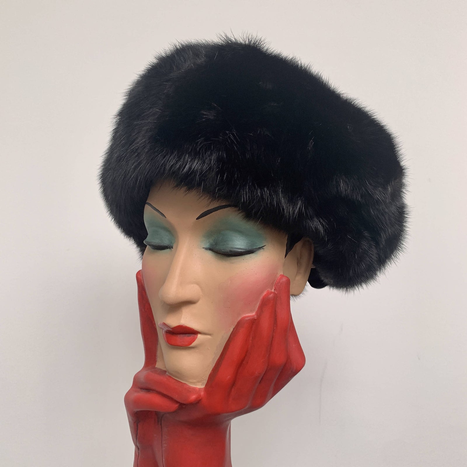 Christian Dior Designer Mink Soft Fur Hat in Black | The Hat  display picture 2