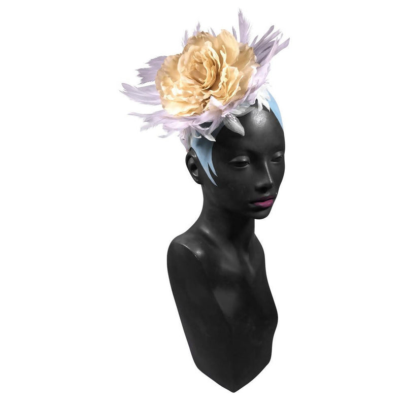 Rosamund Floral Beige and Lilac Headband