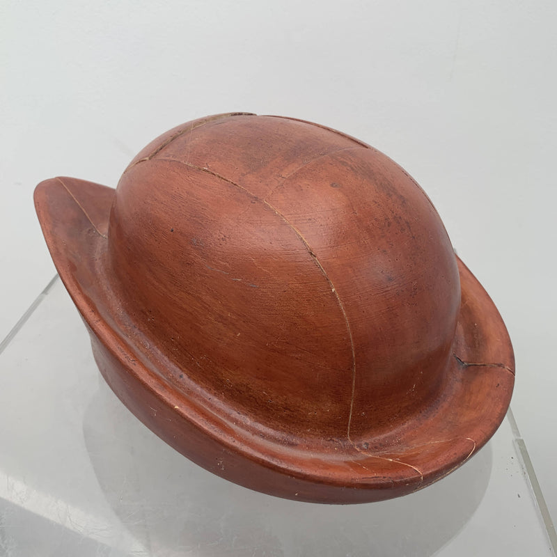 Antique wooden four part sailor hat block