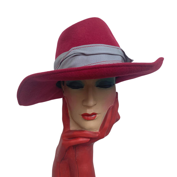 STEPHEN JONES WOMEN HATS ONE SIZE RED UPPER JAMES HAT MADE IN ENGLAND RED RRP £410