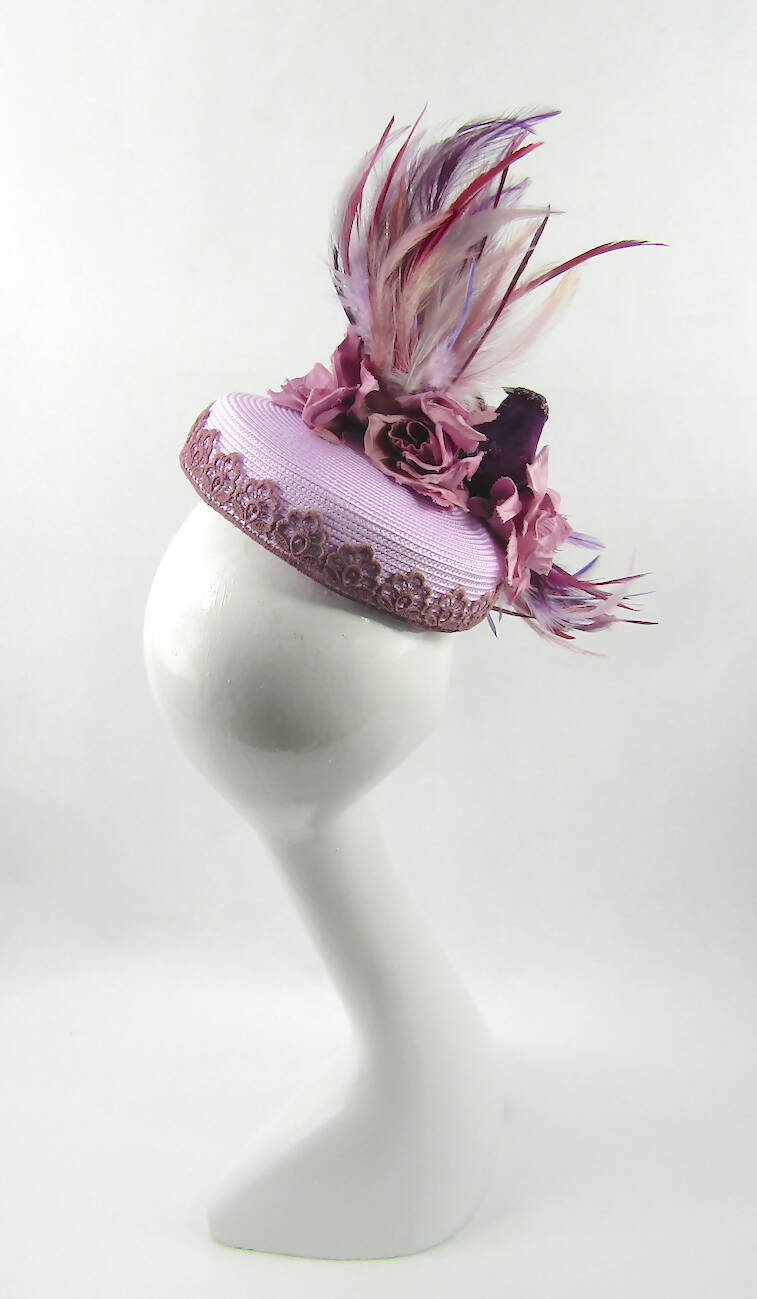 Exotic Love Birds & Silk Rose Pillbox Hat