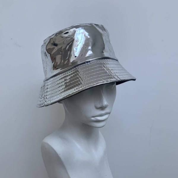 Silver bucket hat