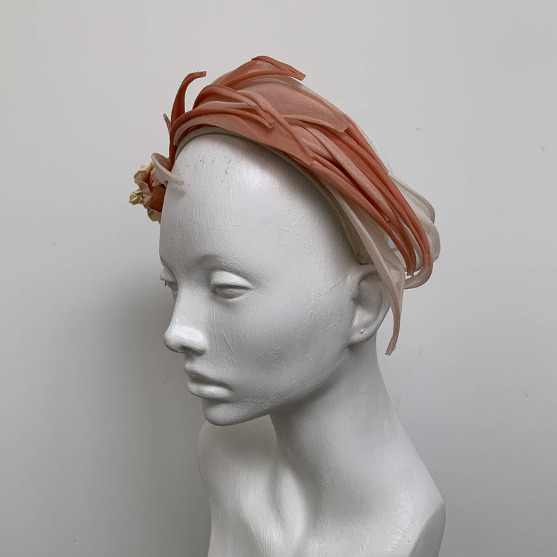Cecilia orange sinamay headband
