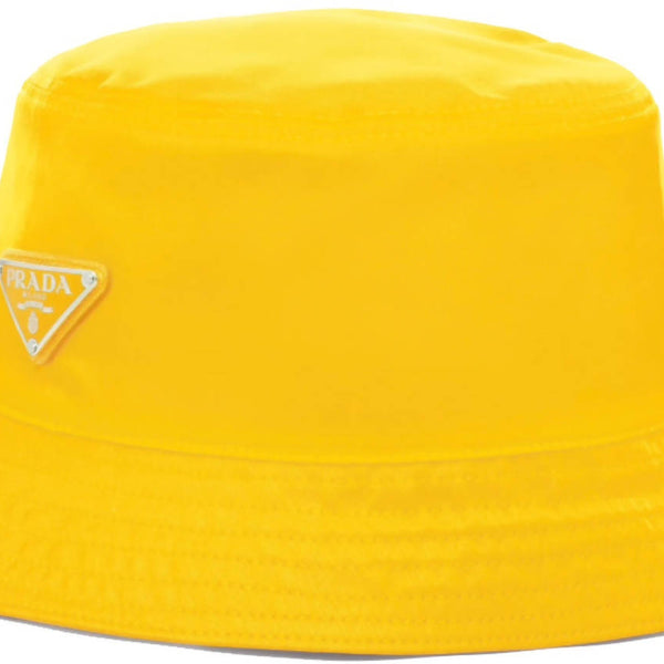 Brand new Yellow Prada Bucket Hat Size Medium Prada Re-Nylon Yellow Grey Triangle Logo Nylon Sun Bucket  main image 4