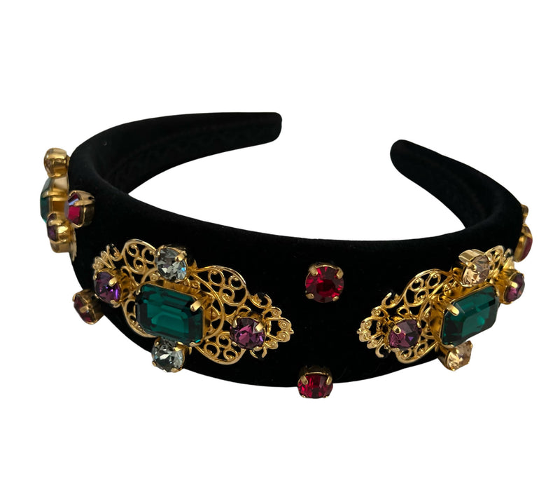 D&G Dolce Gabanna Archive Baroque Black Velvet Decorative