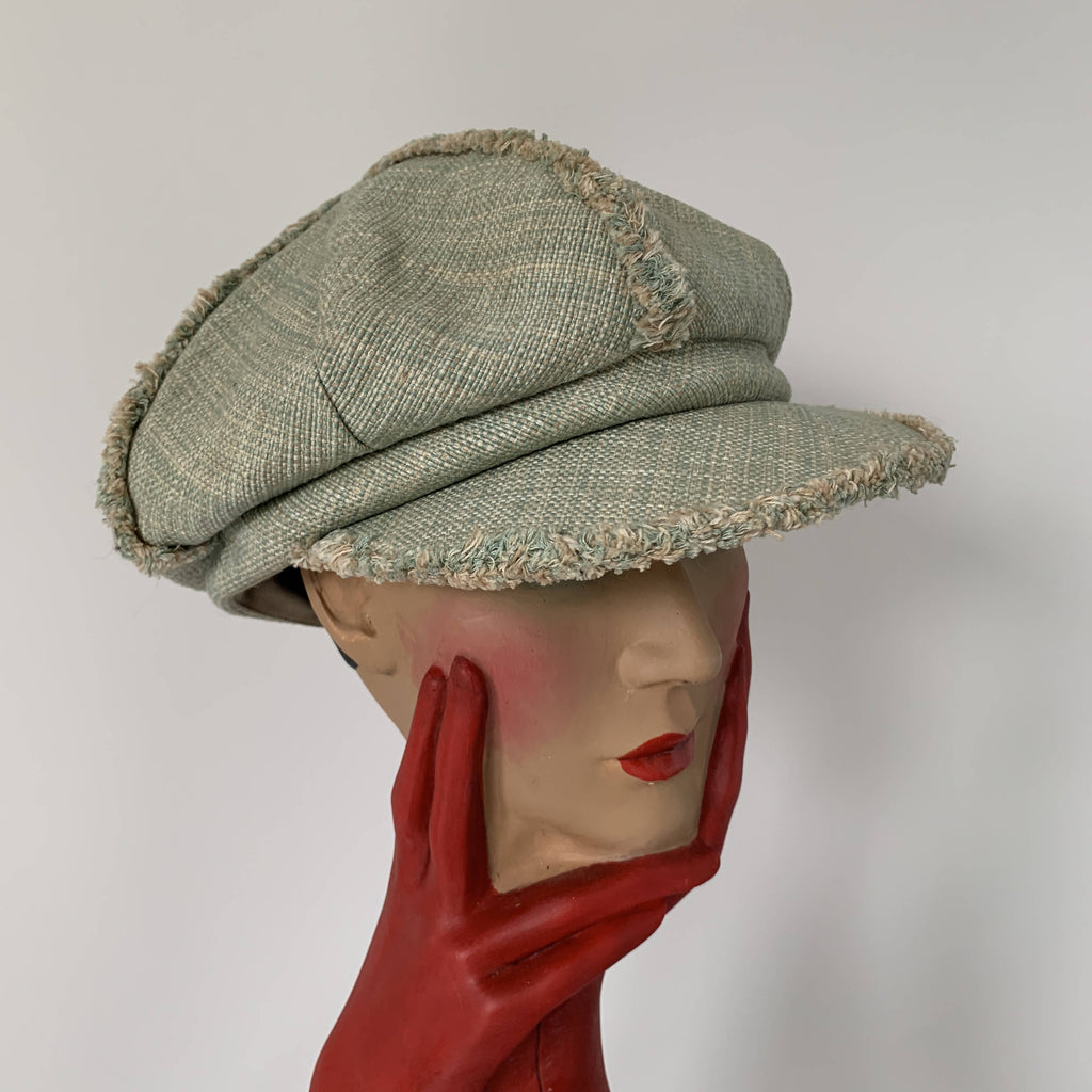 Vintage Stephen Jones Miss Jones Baker Boy Hat in Channel Tweed Trimmed ...
