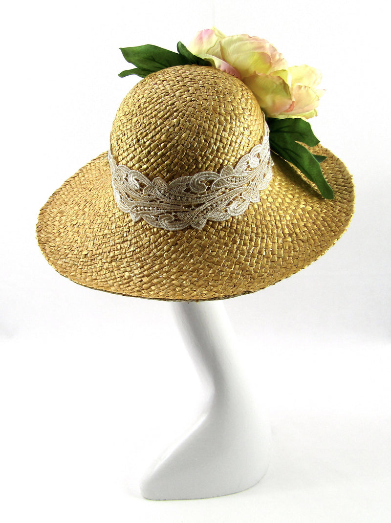 Wheat Straw Floral Sun Hat