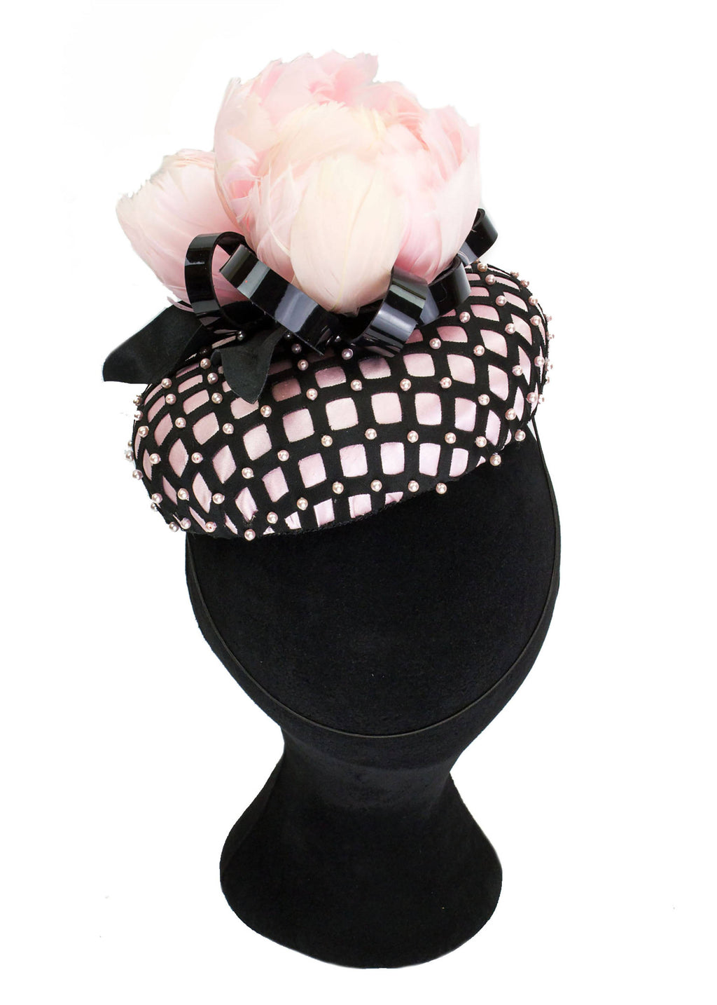 Patent, Pearls and Peony Oval Button Fascinator with This button design ...