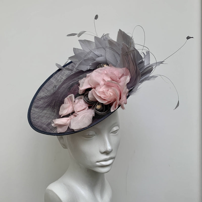 Lilliana pink and grey disc hat