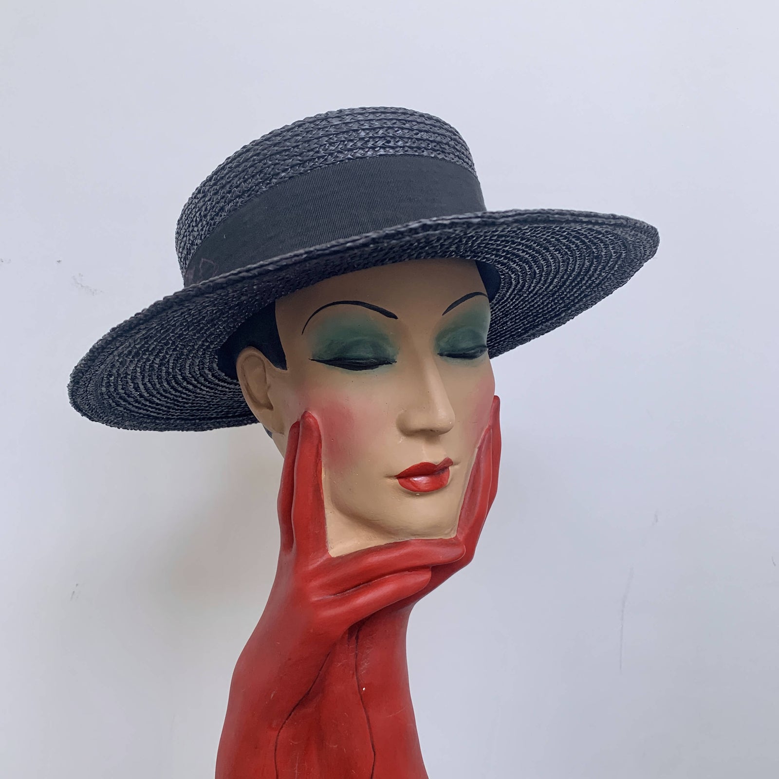 Chanel Vintage Straw Hat Motif #256877C96B Hat - Mixed fibers & metal, beige, burgundy, gray & black  main image 2