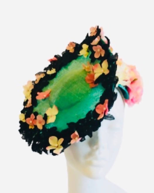 Green Flower Wedding Hat