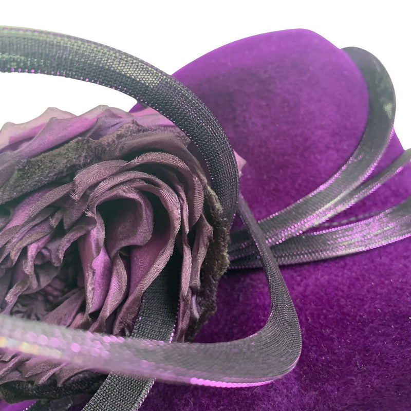 Philip Treacy Purple Velvet Wide Brim Hat