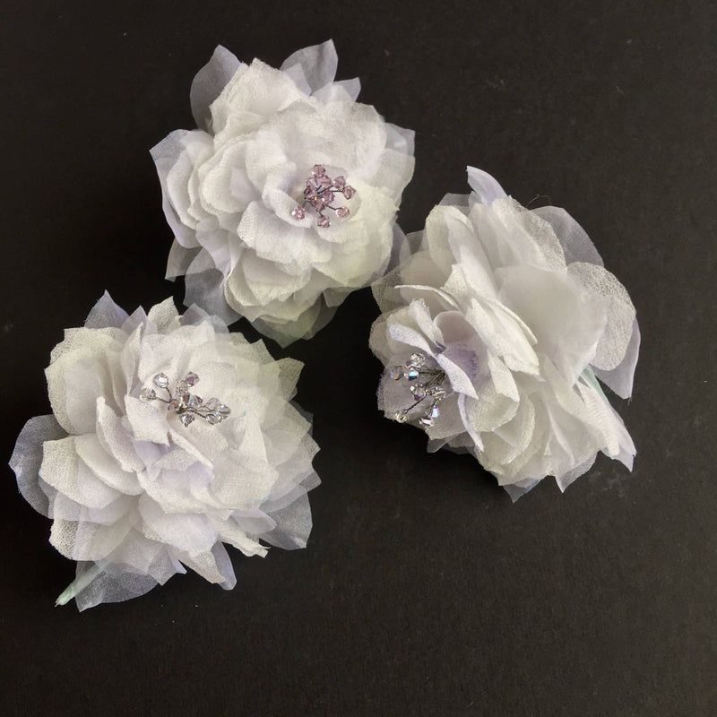 White silk flowers