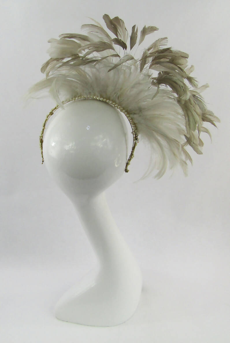 Gold and Ivory Feathered Headdress